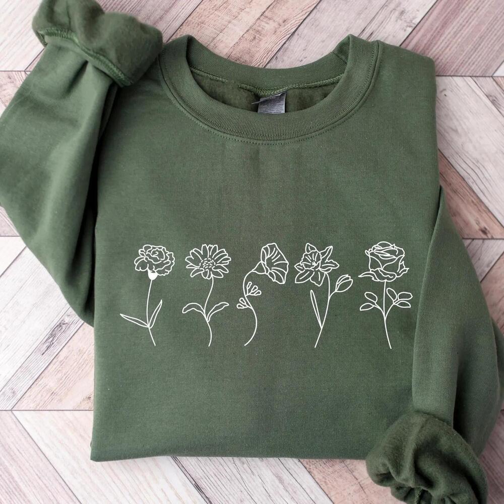 Birth Month Birth Flower sweatshirt - Birthday Gift